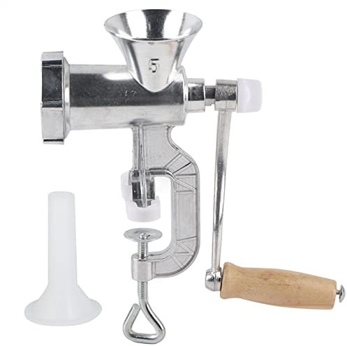 Manual Sausage Meat Grinder, Aluminum Alloy, Ergonomic Handle, Easy to Use, Fine Perforations, Home Kitchen Tool for Mincing Pork, Beef, Chicken, Spices, Peppers