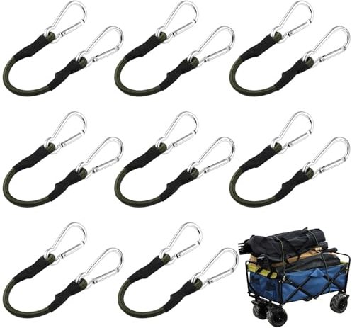 Mineup Spanngummi mit Karabiner, 8 Stück 30cm Expander mit Karabinerhaken, Spanngurte mit Haken, Strapazierfähige Expander, Starker Gepäckspanner, Gummispanner für Outdoor Camping Fahrrad Auto Ladung