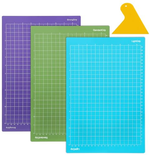 Schneidematte 3 Stück Variety Schneidematten, 8,5 X 12 (Standard Grip, Light Grip, Strong Grip), Rutschfest, Flexibles Gitter Schneidematten Set, Matten für Explore Air Serie