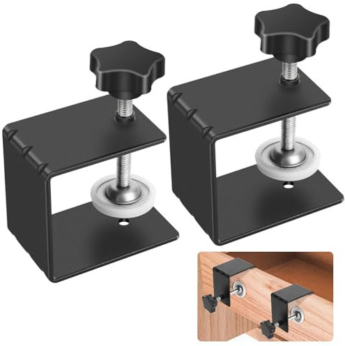 Wenrecu 2Pcs Heavy Duty C-Clamp Base Stand - Stainless Steel Tiger Clamp, Drawer Front Metal Desk Mounting for Woodworking Fixed Repair Home Improvement (2)