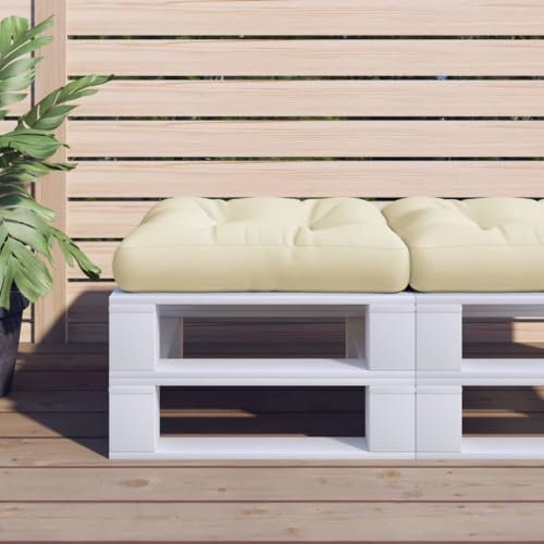 Homgoday Palettenkissen Palettenpolster Pallettensitzkissen Palettenauflage Sitzkissen Gartenkissen für Palettensofa Palettenmöbel Gartenmöbel Creme 60x61,5x10 cm Stoff