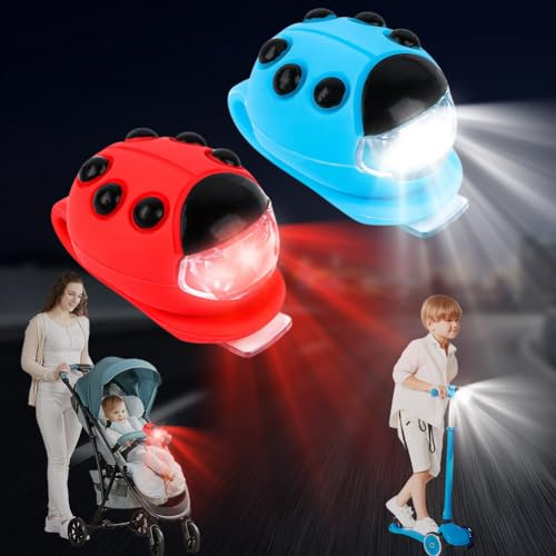 Trottinette LED pour enfant - Feux arrière LED étanches avec 3 modes pour scooter, étanche IPX5 - Sac à dos LED - Lumière pour poussette - Sac à dos pour enfant et accessoires de poussette