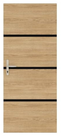 NORDLINGER PRO Kit de rénovation de porte décor chêne et profilés noirs - Modèle Non encollé