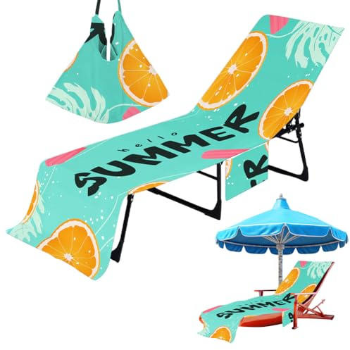 Strandstolskydd – överdimensionerad solstol i mikrofiber för sommaren | högabsorberande poolstolskydd passar de flesta vilstolar | mjukt, snabbtorkande tyg för uteplats och resor