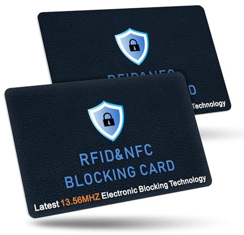 Tobfit RFID Blocking Cards - 2 Pack, Premium Contactless NFC Debit Credit Card Passport Protector Blocker Set for Men & Women, Smart Slim Design Perfectly fits in Wallet/Purse