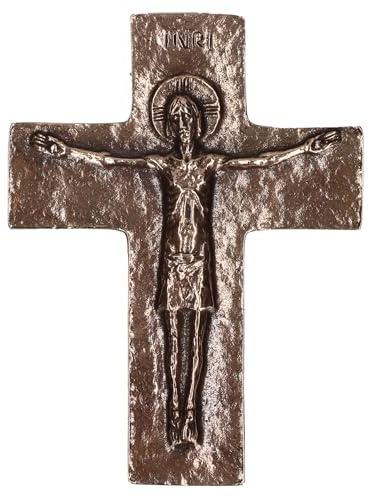 Butzon & Bercker Bronzekreuz mit Korpus – Wandkruzifix aus Bronze, detailreiches christliches Glaubenssymbol, Wandkreuz Jesus für Zuhause & Kirche