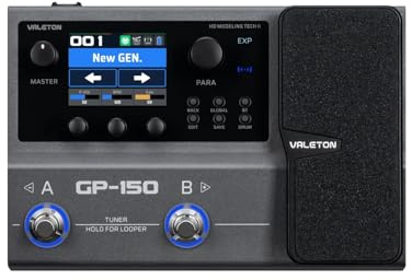 Valeton GP-150 Procesador multi-efecto para guitarra con pedal de expresión, más de 200 efectos, modelado NAM SnapTone, cargador infrarrojo, loop, caja de ritmos, interfaz de audio USB