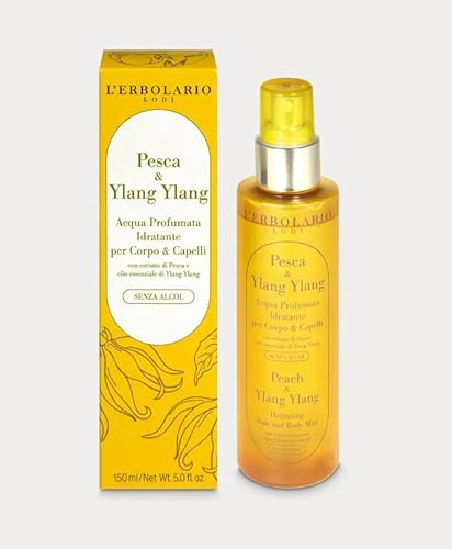 L'Erbolario | Acqua Profumata Pesca & Ylang Ylang - Profumo Corpo e Capelli - Senza Alcol - 150 ml