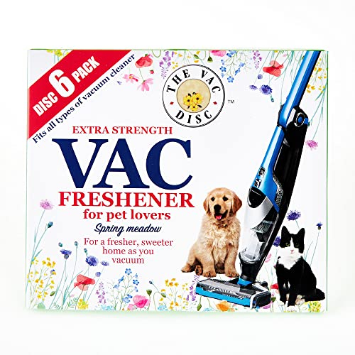Hoover Discs Scented Spring Meadow - Hoover Freshener Discs - 6 Pack Long-Lasting Pet Odour Neutraliser for Vacuum Cleaner - Compatible with All - Made in UK