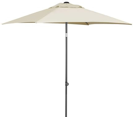 Dehner Sonnenschirm Andros, ca. 210 x 150 x 160 cm, Polyester, beige