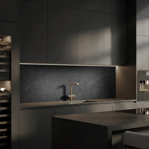 Dedeco köksbakvägg motiv: betong V2, 3 mm aluminium dibond-plattor som stänkskydd köksvägg kompositplatta vattentät, inklusive UV-lack glänsande, alla underlag, 260 x 60 cm