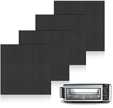BRIKINTE 4 Pack Air Fryer Liners for Ninja Flip Toaster Oven & Air Fryer, Non-stick Reusable