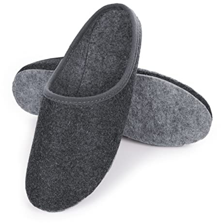 HEYO Felt Mules, Warm Lightweight Slippers for Men and Women, Sizes 36-48