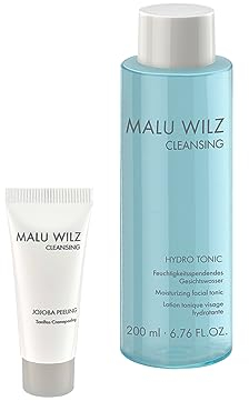 Malu Wilz Bundle Hydro Tonic & Mini Size Jojoba Peeling 10ml I Sanftes Pflege-Gesichtswasser mit beruhigendem Panthenol + Mildes Skincare Gesichtspeeling