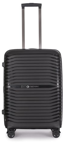 Stratic Bright+ Hartschalen-Koffer Trolley Koffer mittelgroß Reisekoffer, wasserabweisend, 4 Rollen, erweiterbar, TSA-Schloss (Größe M, Black)