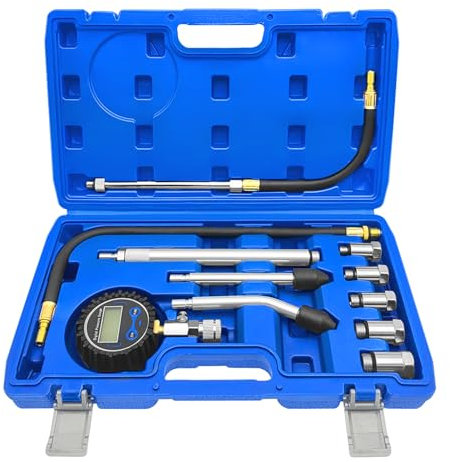 Psytfei Kfz-Kompressionstester-Kit ZK 212 Motorzylinder-Manometer-Testkit Digitaler Motorkompressionstester Motorzylinder-Tester