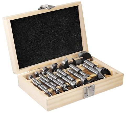HSEAMALL 12PCS Forstner Drill Bit Set, 10-50 mm Forstner Bit Hole Cutter Wood Drill Bit Set Woodworking Hole Saw for Hardwood, Softwood, Plastic, Plywood
