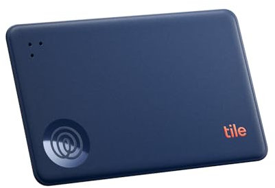 Tile by Life360 Slim - Wallet Finder, Bluetooth Tracker and Item Locator for Luggage Tags, Passports and More. Both iOS and Android Compatible. Phone Finder. 1-Pack (Navy Blaze)