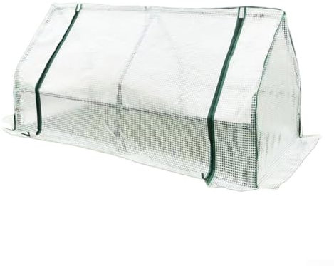Garden Greenhouse Reinforced Cover With Mesh Grid, 120X60x60cm Outdoor Grow Tunnel Small Polytunnel, For Plants Vegetables Protection From Birds Elements Easy Access