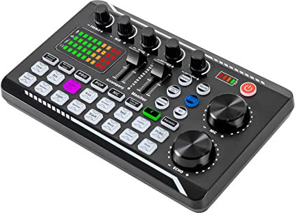 Set para Podcast Interfaz de Audio con Mezclador de DJ Micrófono para Streaming Micrófono de Condensador Cardioide USB