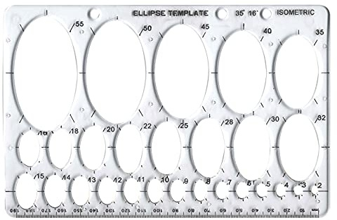 Major Brushes Ellipse Isometric Template Stencil
