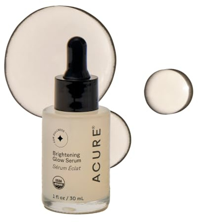 Acure Brightening Glow Serum - Anti Aging Face Serum, Bright Glow for Women & Men, Facial Skincare with Argan Oil and Cranberry Seed Oil, Vegan & Cruelty Free - 1 fl oz