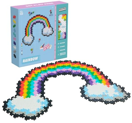 Plus-Plus 300.3913 Geniales Konstruktionsspielzeug, Puzzle Regenbogen, Kreativ-Bausteine, 500 Teile, Mehrfarbig, Mini