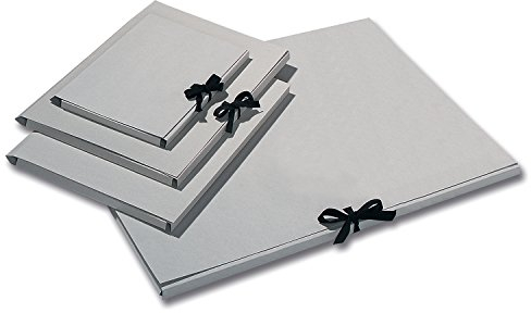 folia Sammelmappe, Graupappe 500g/m², Farbe:grau, Größe:DIN A3 mit Band (10 Stück)