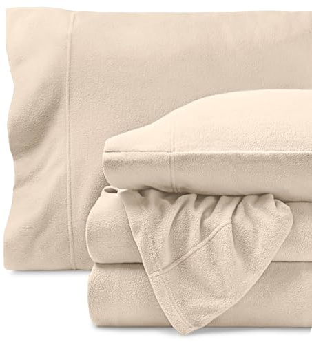 Bare Home Super Soft Fleece Sheet Set - Queen Size - Extra Plush Polar Fleece, No-Pilling Bed Sheets - All Season Cozy Warmth (Queen, Sand)