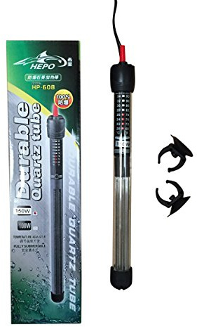 Hepo HP-608 Quartz Aquarium Fish Tank Heater Submersible Thermostat 25w to 300w (25w)