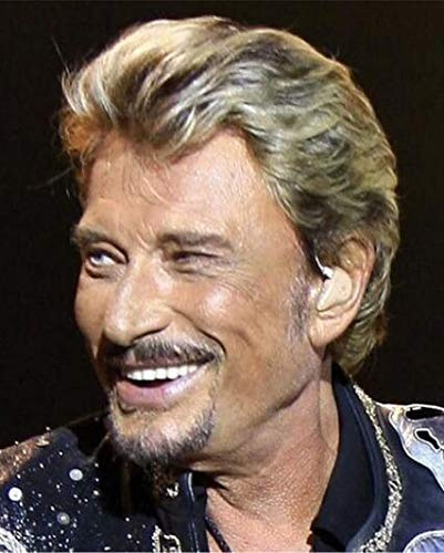 GwyaKawaru Peinture Mosaïque 3D Johnny Hallyday Diamant 5D Broderie 3D Rond français Chanteur Diamant mosaïque Autocollant décor 40x50cm Résine Toile Imperméable Transparente 8+ ans Non pliant