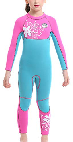 Kid Girl's One Piece Wetsuit 3mm Neoprene Warm Swimwear UV Protection Rash Guard 6-7 Years