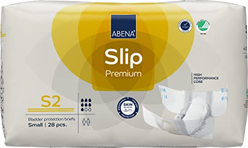 ABENA Slip Premium All-in-One Inkontinenzeinlagen für Damen und Herren, Eco-Labeled Damen-Inkontinenzeinlagen, Größe S 2, 60–85 cm Taille, 1800 ml Saugfähigkeit, 28 Stück