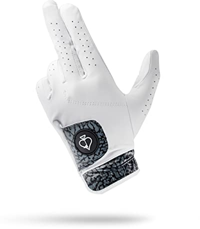 Pins & Aces - Elephant Print Golf Glove Design - Premium AAA Cabretta Leather, Long-Lasting Durable Tour Glove for Men or Women - Premium Leather Golf Glove Left & Right Hand - (Small, Left)