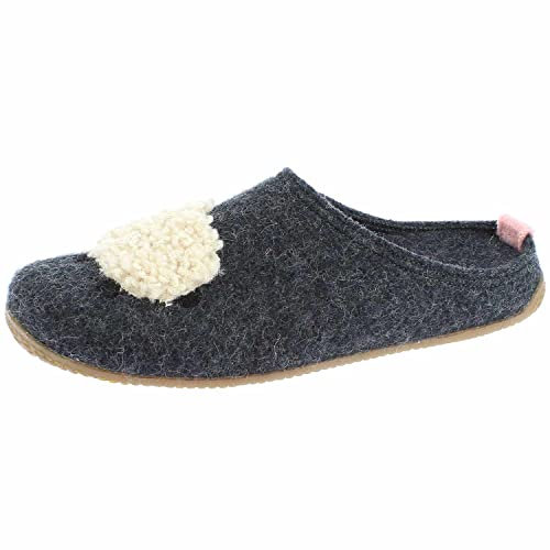 Living Kitzbühel Slipper Schäfchen 4222 Kinder Filz-Pantoffeln mit Fußbett, Anthra, Gr. 28