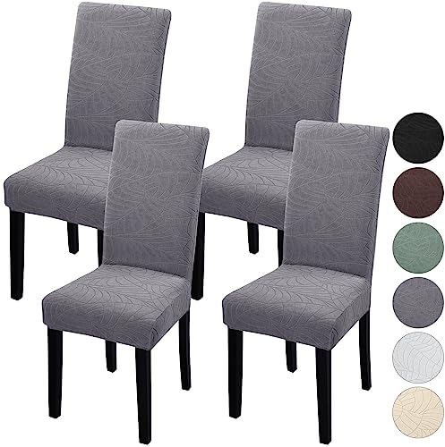 Fuloon Stuhlhussen 4er Set,Universal Stretch Stuhlbezug Moderne Stuhlüberzug Elastische Abnehmbar Waschbar Bezüge für Esszimmerstühle Schwingstuhl