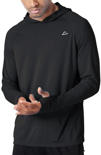 WILLIT Huvtröja för herrar, med solskydd UPF 50+, långärmad rashguard-tröja med SPF, för fiske, utomhus, löpning och vandring, lätt