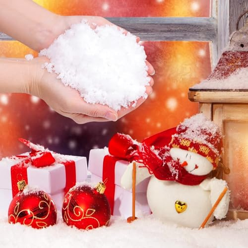 EIMMBD 10.6 Ounces Fake Snow Decoration Artificial Snow for Christmas Decorations Fake Snow Powder for Village Displays, Plastic Snow for Winter Holiday Decor and Handcraft Displays