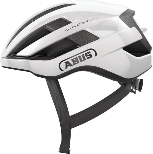 ABUS WingBack Racing Bicycle Helmet - Simple Helmet for Sporty Riding in Everyday Use and Leisure Time for Adults and Teenagers - White, Size L