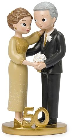 Mopec Y105 Figura para Pastel Pop & Fun de pie Bodas de Oro 21cm.