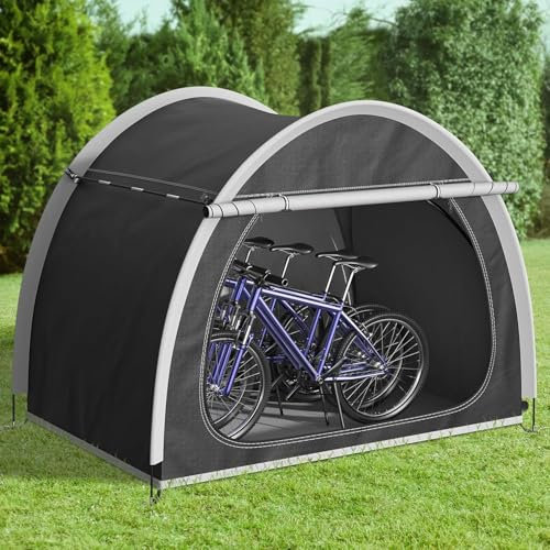 Abri de rangement extérieur pour vélo, 210 x 150 x 165 cm, housse imperméable pour plusieurs vélos, abri portable pour 3 à 4 vélos, petites motos et outils de jardin