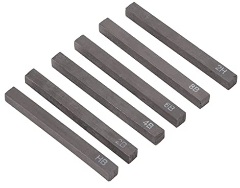 6 pièces bâtons de charbon de bois, dessin de croquis crayons en graphite de carbone bâtons de charbon de bois de vigne carrés polyvalents portables pour artistes débutants adultes
