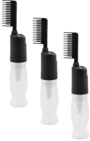 Angoily 3Pcs Black Hair Dye Applicator Bottles for Hair Coloring and Styling 100Ml Squeeze Lotion Bottles with Precision Tip Scalp and Root Applicator