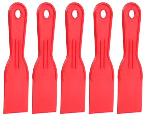 QUARKZMAN 5 Unidades Espátula De enmasillar 2 Ancho Espátula De Plástico Flexible Herramienta Raspador Para Pintura Enyesado Extendido Rascado De Pared Rojo