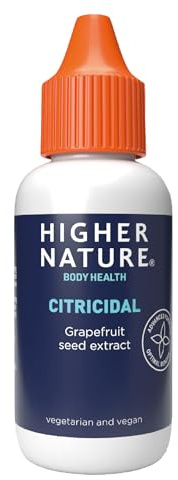 Higher Nature - Citricidal Grapefruit Seed Extract - Digestive Support - Made with Grapefruits - Gluten Free - Vegetarian & Vegan - 45ml