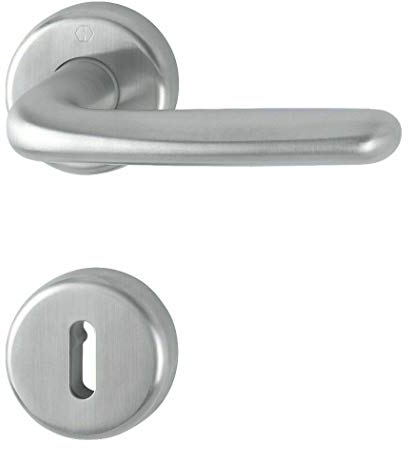 Hoppe Türgriff-Garnitur (beidseits Griff) Edelstahl E1850Z/17KV/17KVS Cardiff