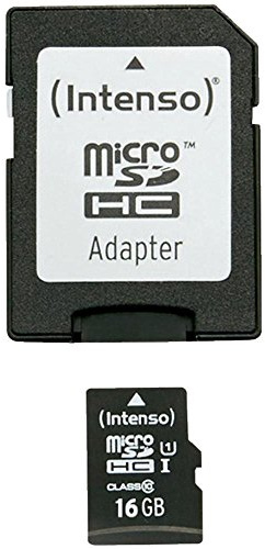 Intenso Premium Scheda di memoria MicroSDHC da16 GB (con Adattatore SD), Class 10 UHS-I