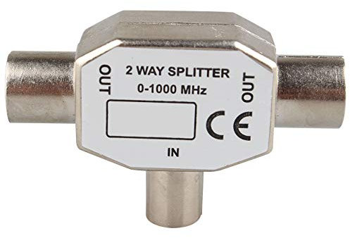 Jopto Sdoppiatore Coassiale per Antenna TV, Da Maschio a Due Femmine, Accoppiatore T/F, Convertitore Bidirezionale per TV/T Adattatore