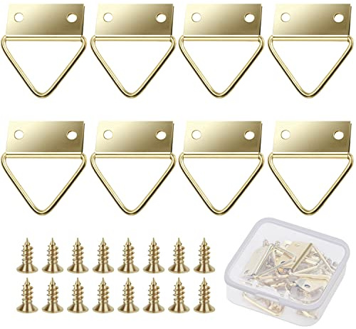 Ganci per quadri per parete rigida Kit per appendere quadri Gancio per parete rigida Triangolo grande 8pc-E