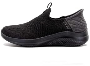 Skechers Mujer Ultra Flex 3.0 Smooth Step Slip-In ENTRENADOR, Black Knit/Jersey/Trim, 36 EU